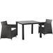 Junction 3 Piece Outdoor Patio Wicker Dining Set - Brown White - MOD1796