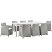 Junction 9 Piece Outdoor Patio Dining Set - Gray White - MOD1817