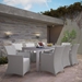 Junction 9 Piece Outdoor Patio Dining Set - Gray White - MOD1817