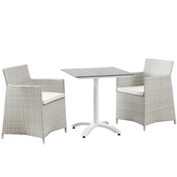 Junction 3 Piece Outdoor Patio Dining Set - Gray White 