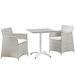 Junction 3 Piece Outdoor Patio Dining Set - Gray White - MOD1825
