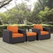 Convene 3 Piece Outdoor Patio Sofa Set A - Espresso Orange - MOD1830