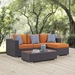 Convene 3 Piece Outdoor Patio Sofa Set D - Espresso Orange - MOD1834