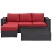Convene 3 Piece Outdoor Patio Sofa Set B - Espresso Red - MOD1842