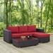 Convene 3 Piece Outdoor Patio Sofa Set B - Espresso Red - MOD1842