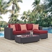 Convene 3 Piece Outdoor Patio Sofa Set D - Espresso Red - MOD1844