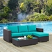 Convene 3 Piece Outdoor Patio Sofa Set B - Espresso Turquoise - MOD1846