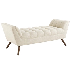 Response Medium Upholstered Fabric Bench - Beige 