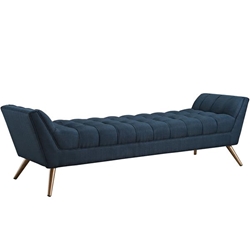 Response Upholstered Fabric Bench - Azure 
