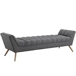 Response Upholstered Fabric Bench - Gray 