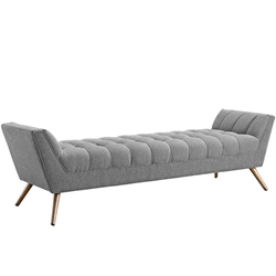 Response Upholstered Fabric Bench - Expectation Gray 