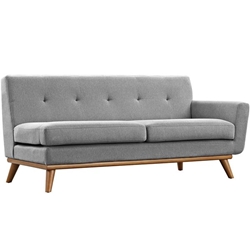 Engage Right-Arm Upholstered Fabric Loveseat - Expectation Gray 