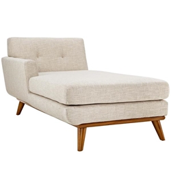 Engage Left-Facing Upholstered Fabric Chaise - Beige 