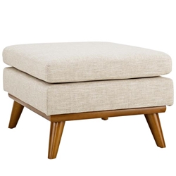 Engage Upholstered Fabric Ottoman - Beige 
