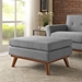 Engage Upholstered Fabric Ottoman - Expectation Gray - MOD1907