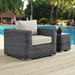 Summon Outdoor Patio Fabric Sunbrella® Armchair - Canvas Antique Beige - MOD2026