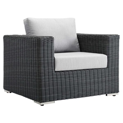 Summon Outdoor Patio Fabric Sunbrella® Armchair - Canvas Gray 