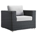 Summon Outdoor Patio Fabric Sunbrella® Armchair - Canvas Gray - MOD2027