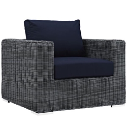 Summon Outdoor Patio Fabric Sunbrella® Armchair - Canvas Navy 