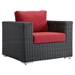 Summon Outdoor Patio Fabric Sunbrella® Armchair - Canvas Red - MOD2029