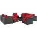 Sojourn 10 Piece Outdoor Patio Sunbrella® Sectional Set - Canvas Red - MOD2087