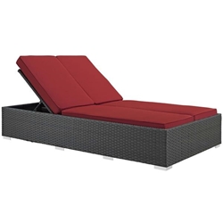 Sojourn Outdoor Patio Sunbrella® Double Chaise - Chocolate Red 