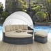 Summon Canopy Outdoor Patio Sunbrella® Daybed - Antique Canvas Beige - MOD2286