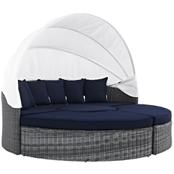 Summon Canopy Outdoor Patio Sunbrella® Daybed - Canvas Navy 