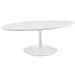 Lippa 48" Oval-Shaped Wood Top Coffee Table - White - MOD2311