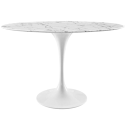 Lippa 48" Oval Artificial Marble Dining Table - White 