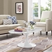 Lippa 48" Oval-Shaped Artificial Marble Coffee Table - White - MOD2315