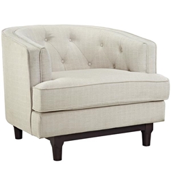Coast Upholstered Fabric Armchair - Beige 