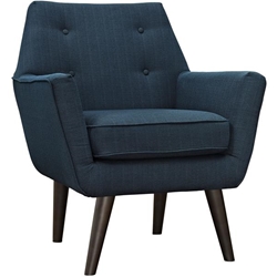 Posit Upholstered Fabric Armchair - Azure 