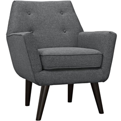 Posit Upholstered Fabric Armchair - Gray 