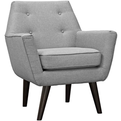 Posit Upholstered Fabric Armchair - Light Gray 