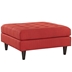 Empress Upholstered Fabric Large Ottoman - Atomic Red