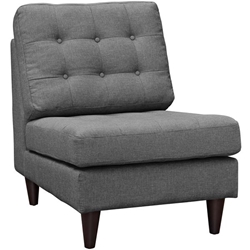 Empress Upholstered Fabric Lounge Chair - Gray 