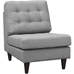 Empress Upholstered Fabric Lounge Chair - Light Gray 