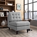 Empress Upholstered Fabric Lounge Chair - Light Gray - MOD2427
