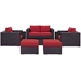 Convene 8 Piece Outdoor Patio Sofa Set - Espresso Red - MOD2482