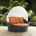 Convene Canopy Outdoor Patio Daybed - Espresso Orange Style B - MOD2623