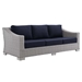 Conway Sunbrella® Outdoor Patio Wicker Rattan 4-Piece Furniture Set A - Light Gray Navy - MOD2662