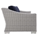 Conway Sunbrella® Outdoor Patio Wicker Rattan 4-Piece Furniture Set A - Light Gray Navy - MOD2662