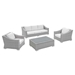 Conway Sunbrella® Outdoor Patio Wicker Rattan 4-Piece Furniture Set B - Light Gray White - MOD2665
