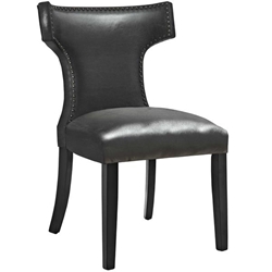 Curve Vinyl Dining Chair - Black Style B 