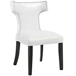 Curve Vinyl Dining Chair - White Style B 