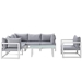 Fortuna 7 Piece Outdoor Patio Sectional Sofa Set B - White Gray - MOD2710