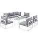 Fortuna 8 Piece Outdoor Patio Sectional Sofa Set C - White Gray - MOD2747