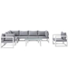 Fortuna 8 Piece Outdoor Patio Sectional Sofa Set E - White Gray - MOD2749