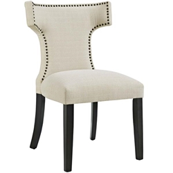 Curve Fabric Dining Chair - Beige 